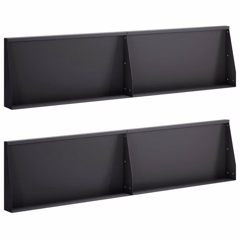 Set di 4 pezzi di aiuole rialzate vidaXL in acciaio nero per giardino e prato, L/P/H: 80 x 40 x 12 cm