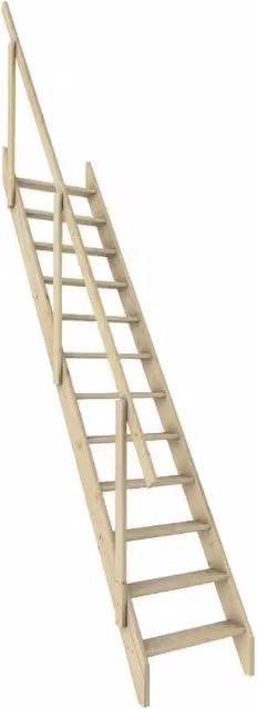 Scala rettilinea del mugnaio MADRID Kordo in abete color beige L/P/H: 27 x 14,2 x 12 cm