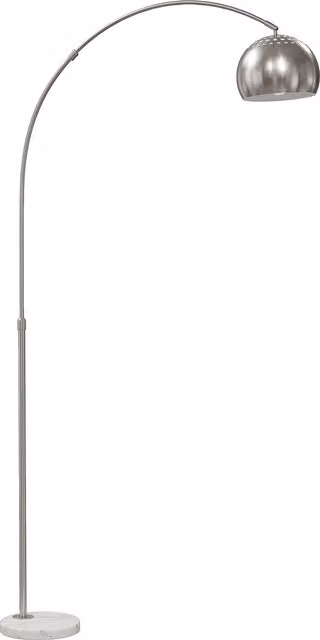 Lampada da terra ad arco HOMCOM con base in marmo e finitura argento, Altezza: 167 cm