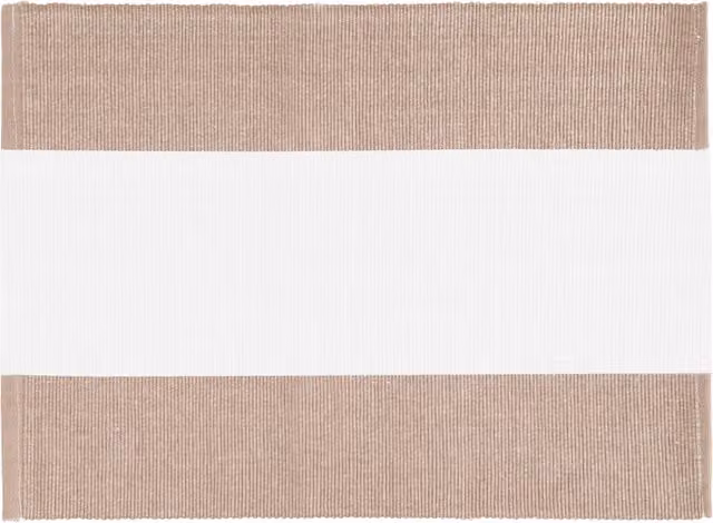Tovaglietta segnaposto rettangolare a righe KASANOVA in cotone beige L: 50 cm, P: 35 cm