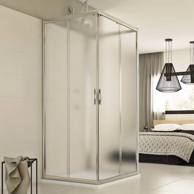 Box Doccia Evolution Trio IDRALITE con vetro stampato e apertura scorrevole, L 80 cm x P 70 cm x H 198 cm