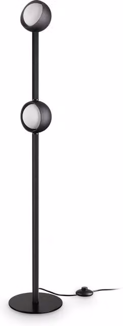 Piantana LED Ideal Lux Bloom in metallo e vetro con diffusore a sfera disponibile in nero, oro, grigio o trasparente
