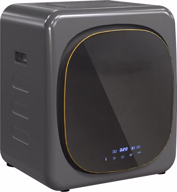 Asciugatrice Elettrica Portatile HOMCOM con Disinfettante UV, Capacità 4 kg, Grigio e Acciaio Inossidabile