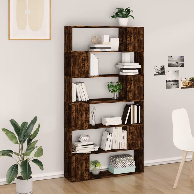 Libreria/Divisorio vidaXL in Rovere Fumo, L 100 cm x P 24 cm x H 188 cm
