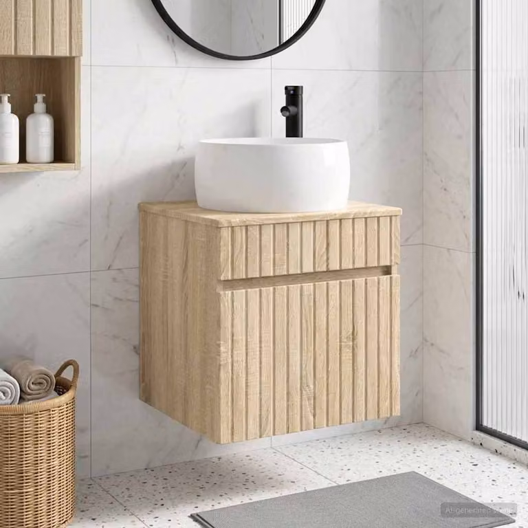Mobile lavabo da parete vidaXL in Rovere Sonoma, L 49 cm x P 44,5 cm x H 66 cm