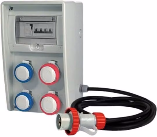 Quadro elettrico da cantiere Fanton Ulisse FME74321 ASC IP65 con 4 prese CEE, colore grigio, L: 25,0 cm, P: 17,7 cm, H: 40,3 cm