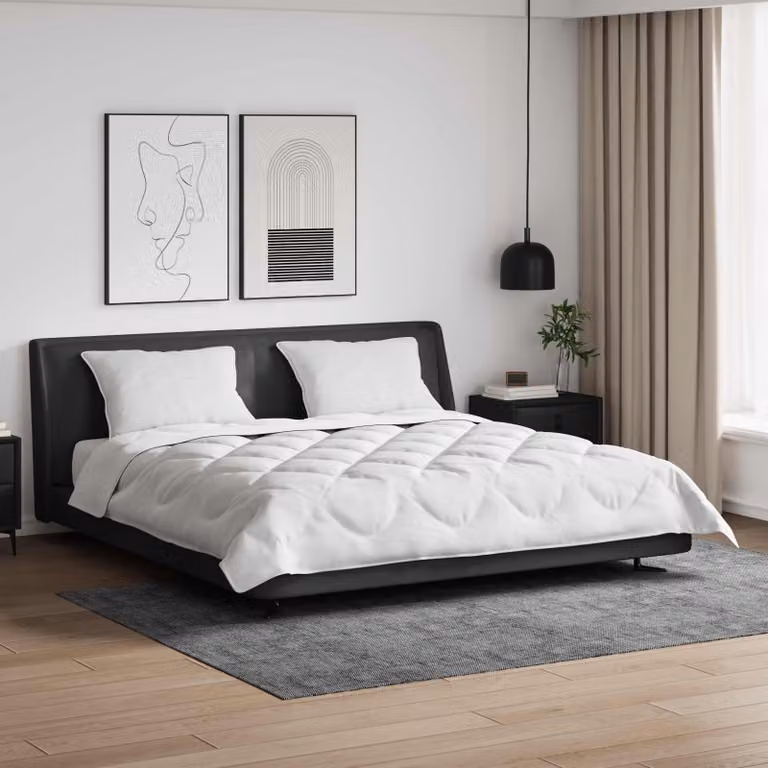 Set da letto vidaXL composto da piumone e 2 cuscini in microfibra bianca, L 220 x L 260 cm