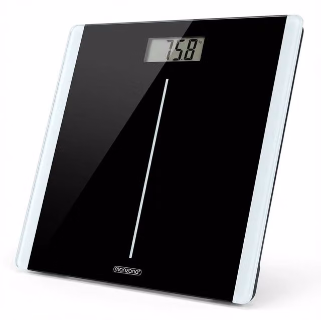 Bilancia digitale personale Monzana nera con sensori DMS e display LCD