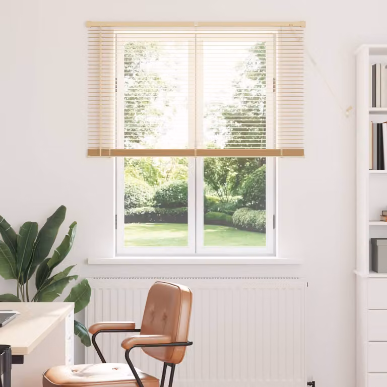 vidaXL Tenda Veneziana Semi-trasparente Marrone Chiaro e Beige L: 150 cm, H: 110 cm