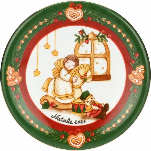 Piattino Dessert Thun Limited Edition 2024 Sorprese di Natale in porcellana multicolore