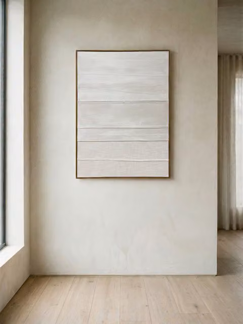 Quadro astratto Tear Kenay Home, bianco e beige, L: 80 cm x H: 100 cm
