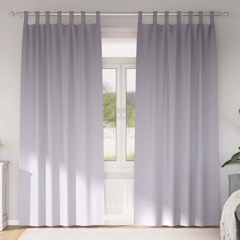 Set di 2 tende blackout vidaXL con anelli in poliestere, colore grigio, H: 260 cm x L: 140 cm
