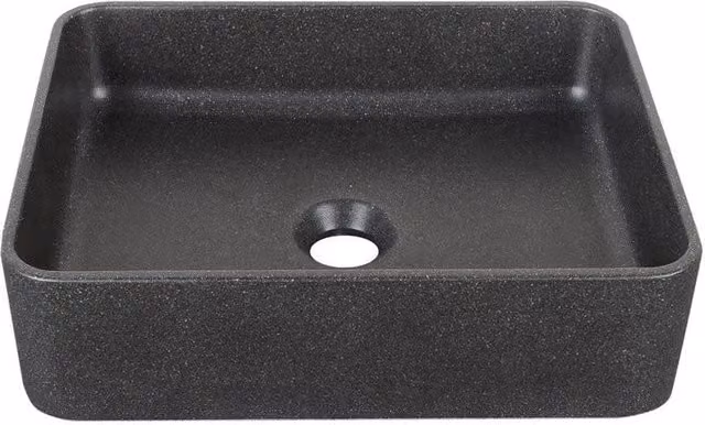 Lavabo da appoggio rettangolare in ceramica Idrobric nero L: 40,6 cm, P: 30,4 cm, H: 10,1 cm