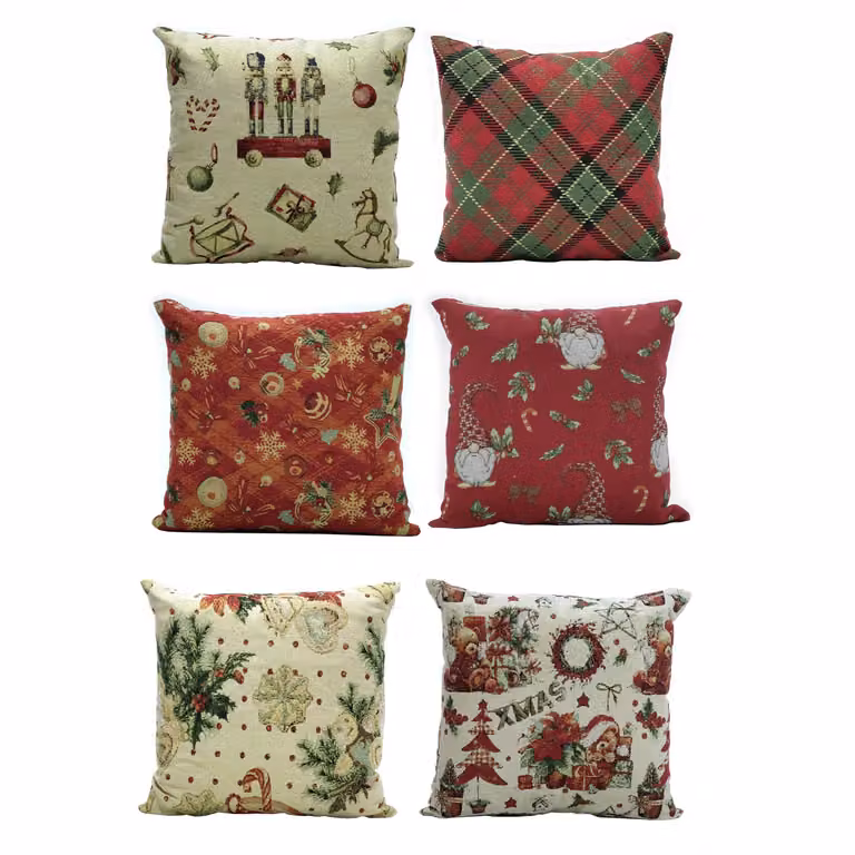Cuscino Natalizio Gobelin Rosso VESTIAMO CASA L/P: 52 x 52 cm