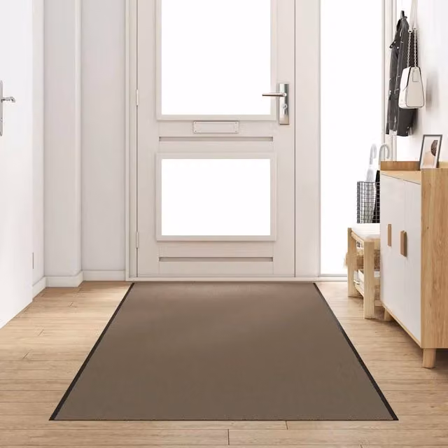 Tappetino moderno vidaXL rettangolare beige e nero in 100% poliammide L: 400 cm, P: 120 cm