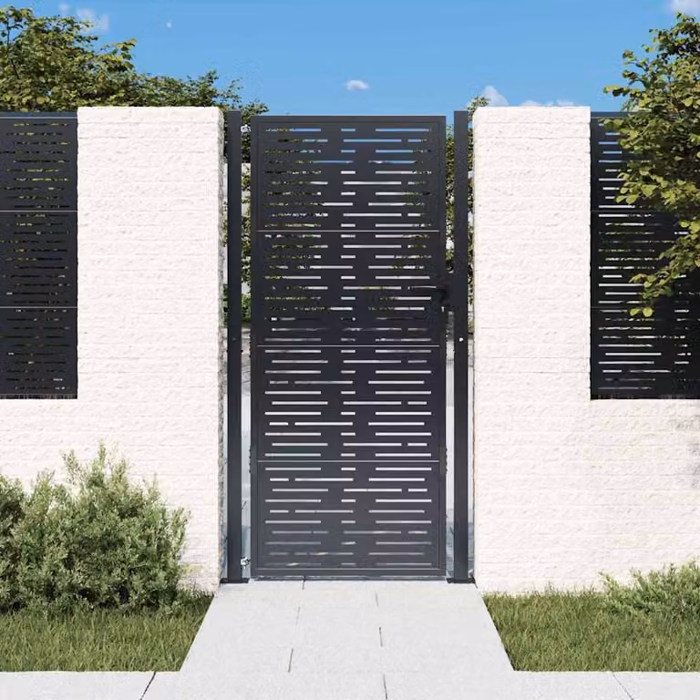Cancello da giardino vidaXL in acciaio zincato antracite con design quadrato L: 110 cm, H: 175 cm