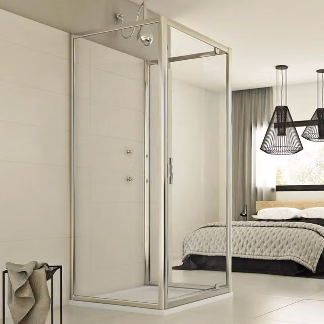 Box Doccia IDRALITE Modello Cristal TRIO 1 con Anta a Cerniera, Trasparente, L/P/H: 70 x 75 x 198 cm