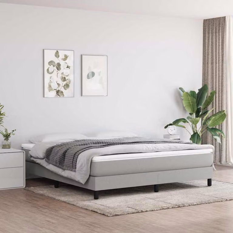 Materasso a molle insacchettate vidaXL in tessuto Grigio Chiaro L: 152 cm, P: 203 cm, H: 20 cm