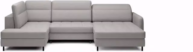 Divano ad angolo convertibile BERTHO MEUBLORAMA grigio con funzione letto e baule, L/P/H: 306 x 166 x 100 cm