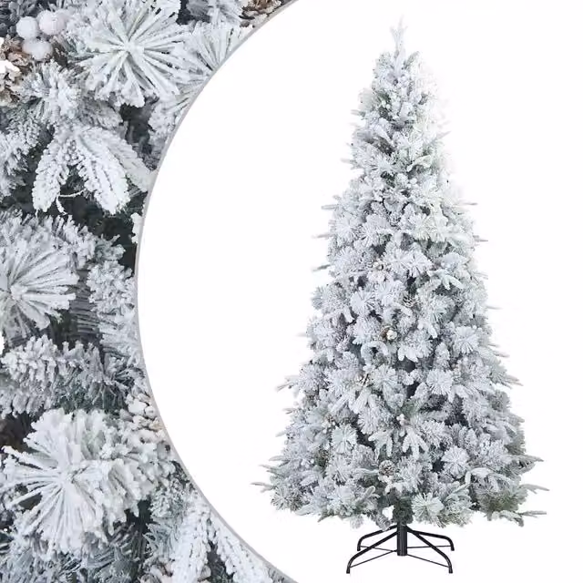 Albero di Natale artificiale snodato vidaXL bianco con effetto neve H: 210 cm, L: 100 cm
