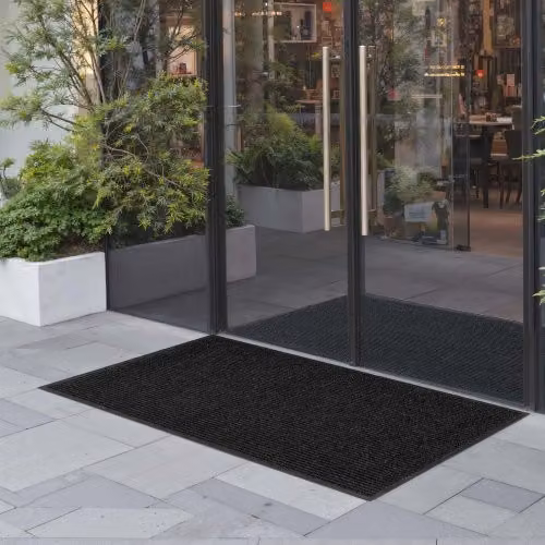 Zerbino per ingresso VEVOR a righe, tappetino industriale lavabile e antiscivolo per interni ed esterni, Grigio, L: 152,4 cm x P: 91,4 cm x H: 0,7 cm