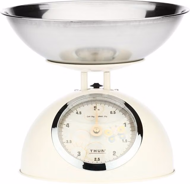 Bilancia Elegance Thun in acciaio inossidabile e colore bianco per la cucina