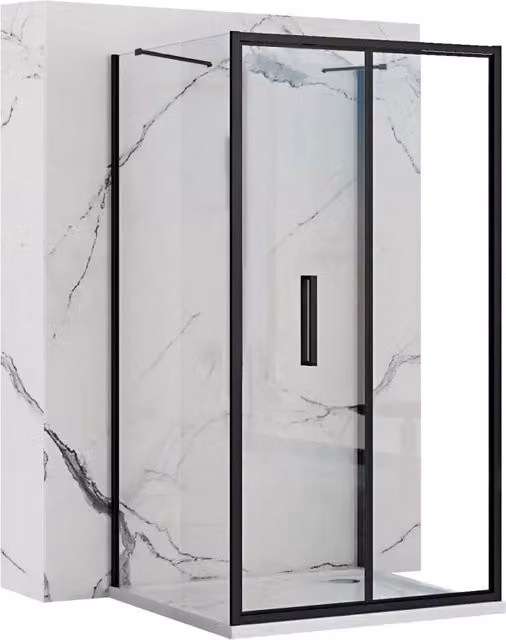 Cabina Doccia Walk In Angolare Rapid Fold con Vetro Trasparente e Trattamento Easy Clean L 90 cm x P 80 cm