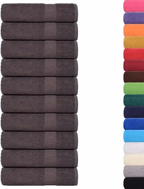 Set di 25 asciugamani da doccia vidaXL in cotone spugna, colore antracite, L: 140 cm, L: 70 cm, 360 g/m²