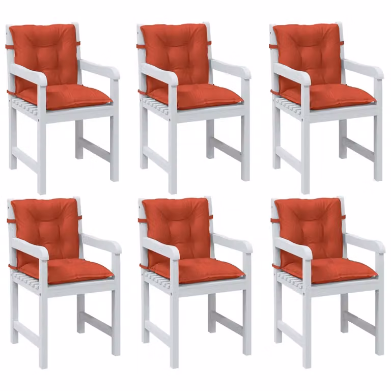 Set di 6 cuscini per sedia vidaXL in tessuto rosso mélange, L 100 cm x P 50 cm x H 7 cm