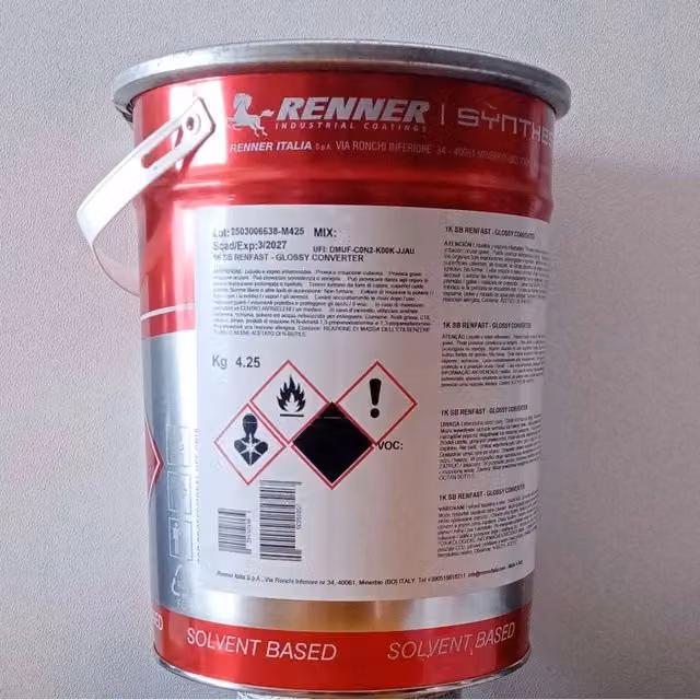 Smalto lucido Renner Renfast a base solvente, colore RAL 8011 Marrone Noce, 5 kg