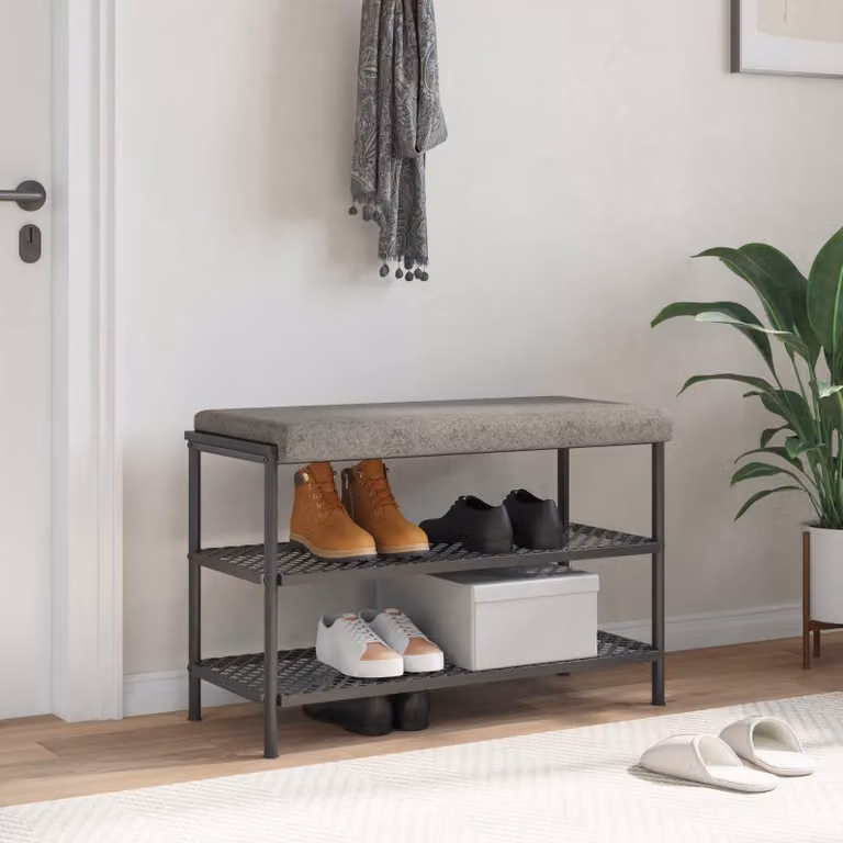 Cuscino per panchina vidaXL in tessuto scamosciato sintetico grigio, L: 80 cm, P: 38 cm, H: 3,5 cm