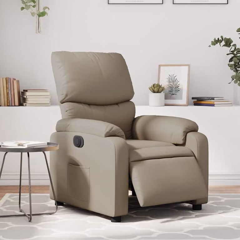 Poltrona Reclinabile Elettrica vidaXL in Similpelle Beige e Marrone con Braccioli e Funzione Auto-Return per il tuo Relax in Soggiorno