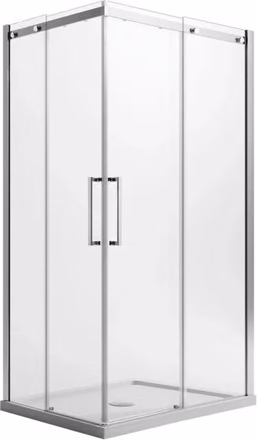 Box Doccia Rettangolare IDRALITE Prime Corner con Vetro Trasparente da 8mm e Trattamento EasyClean, L: 100 cm, P: 80 cm, H: 198 cm, Apertura a Scorrimento, Destra
