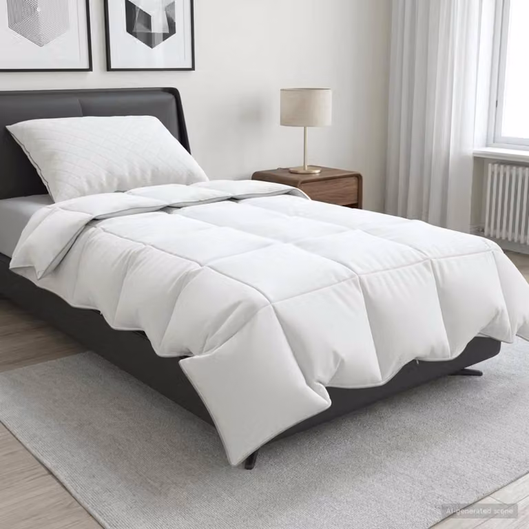 Set di 2 piumoni estivi vidaXL FULDA in piume d'oca e piumino, colore bianco, L 137 cm x P 200 cm