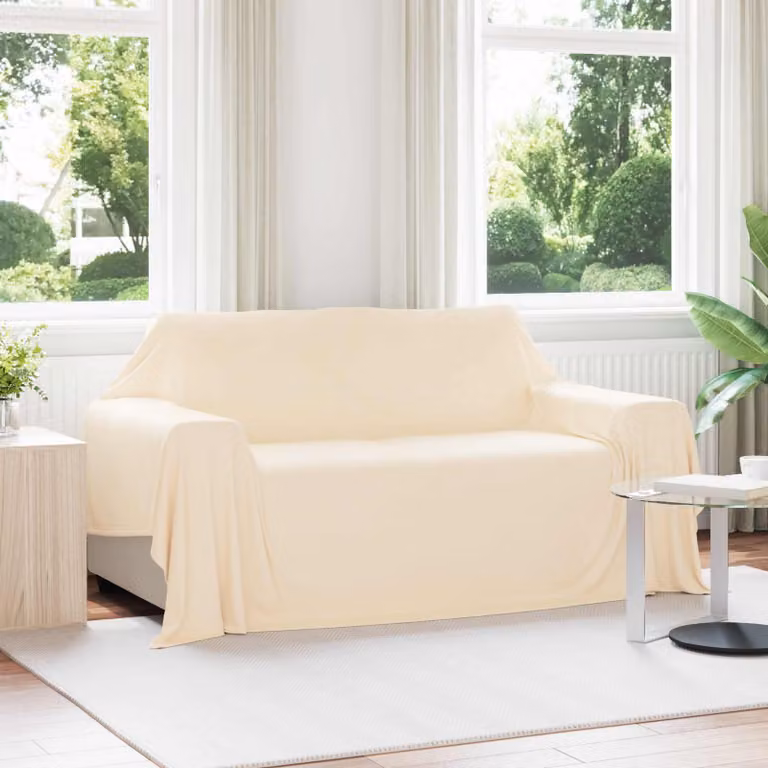 Set di 6 coperte in pile vidaXL color beige, L 280 x P 210 cm