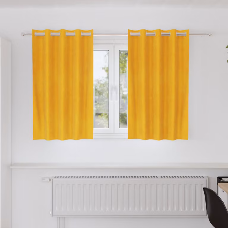 Set di 2 tende oscuranti vidaXL in velluto giallo, L 140 cm x H 140 cm