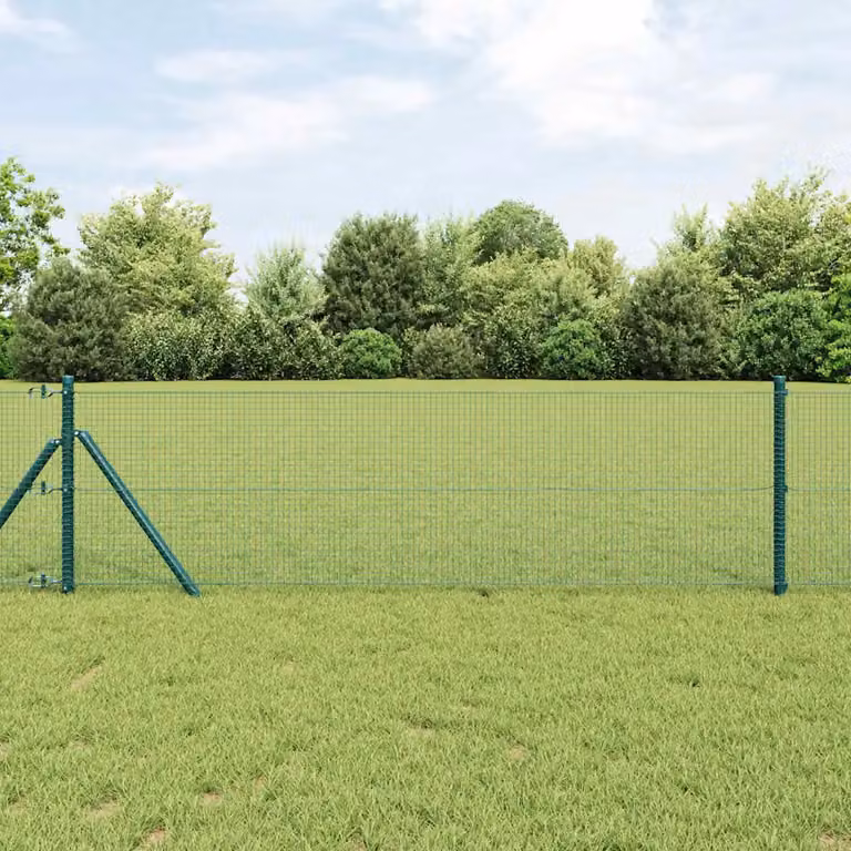 Recinzione a rete saldata vidaXL in acciaio e PVC verde da fissare a terra L: 100 cm, H: 60 cm