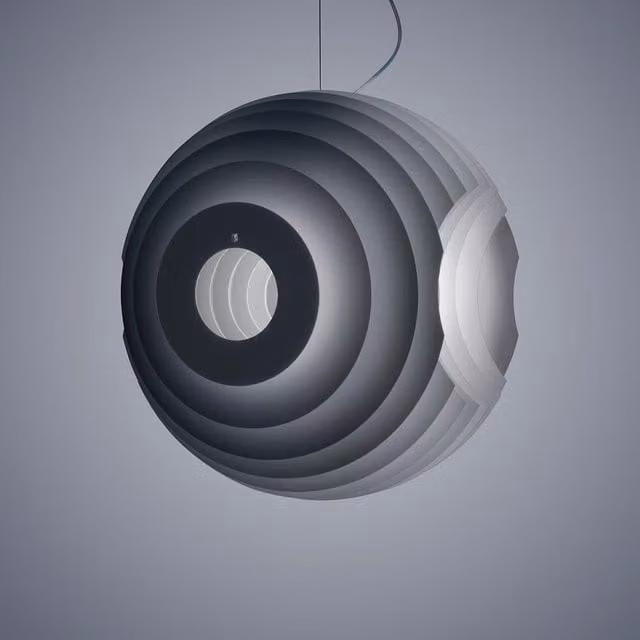 Lampada a sospensione Foscarini Supernova bianca in alluminio e plastica con altezza regolabile