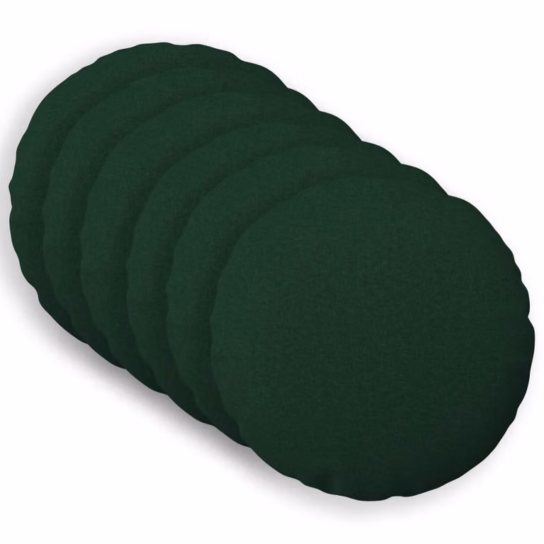Set di 6 federe rotonde vidaXL HEERLEN in tessuto verde scuro, Ø 50 cm