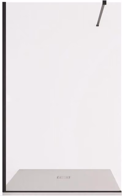 Box doccia walk in Olimpo Docce Osiride Black con profili neri e cristallo da 8 mm, L: 100 cm, H: 195 cm