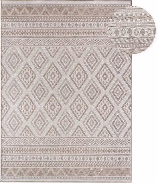 Tappeto Verona beige per interni ed esterni in fibra sintetica L: 250 cm, P: 80 cm