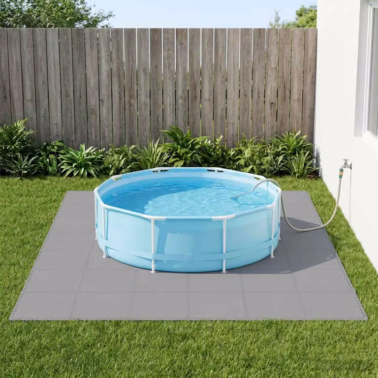 vidaXL Set di 50 Tappetini per Piscina in Schiuma EVA Grigio 18 m²