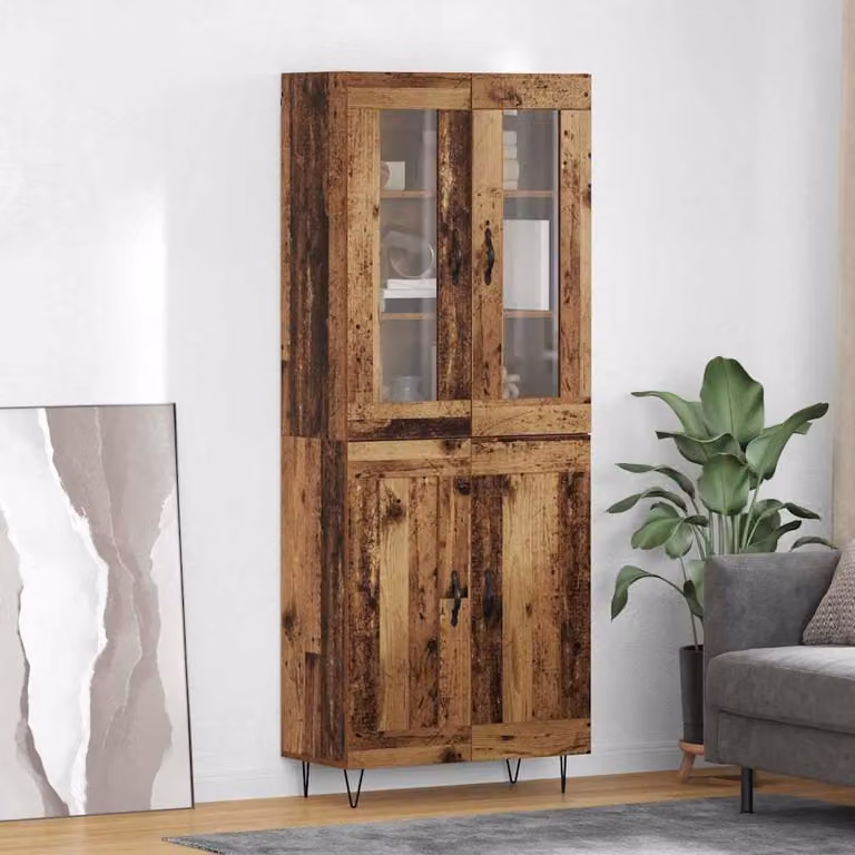 vidaXL Credenza Moderna in Legno e Metallo Marrone L: 69,5 cm, P: 34 cm, H: 90 cm