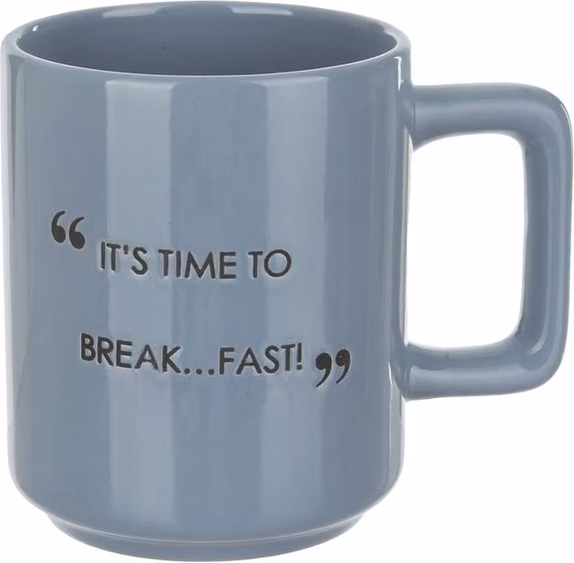 Tazza mug in ceramica blu con scritta Quotes da 320 ml
