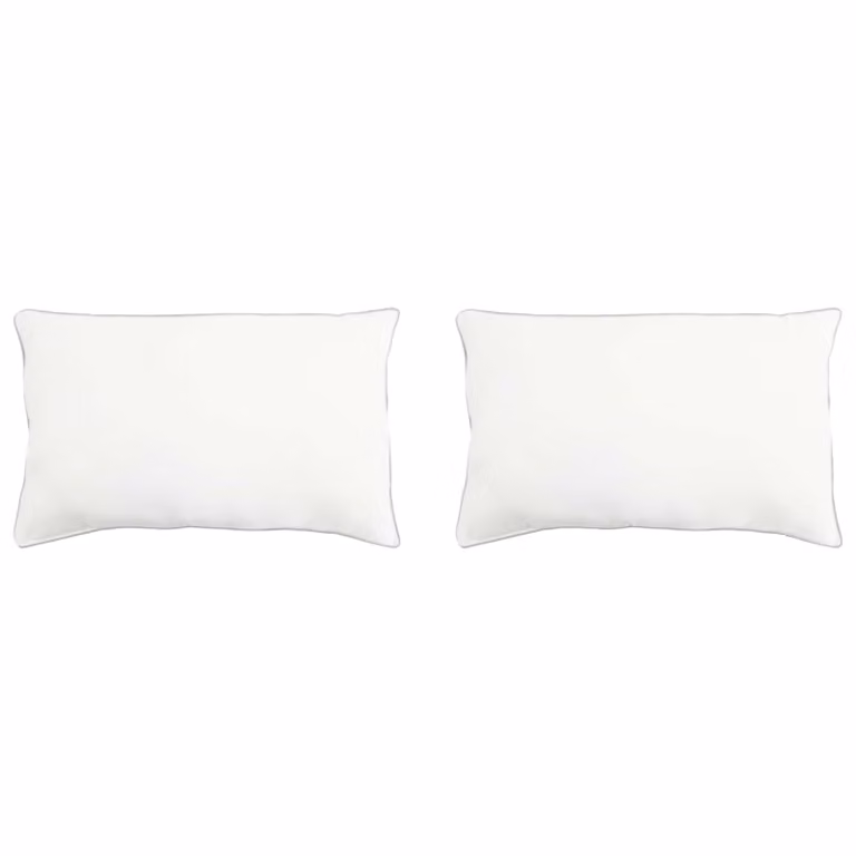 Set di 2 cuscini vidaXL in microfibra traspirante, colore bianco, L 60 cm x P 70 cm