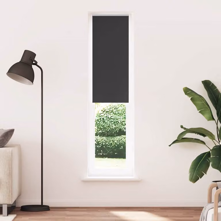 vidaXL Tenda a Rullo Oscurante Termoisolante in Poliestere, Colore Antracite/Nero, L: 50 cm, H: 210 cm