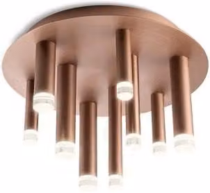 Redo Group Madison Plafoniera LED Moderna in Bronzo e Vetro Trasparente