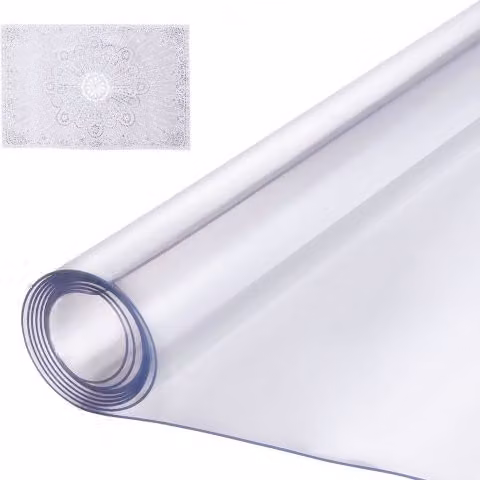 Tovaglia in PVC Trasparente VEVOR Impermeabile e Facile da Pulire L/P: 137,2 x 137,2 cm