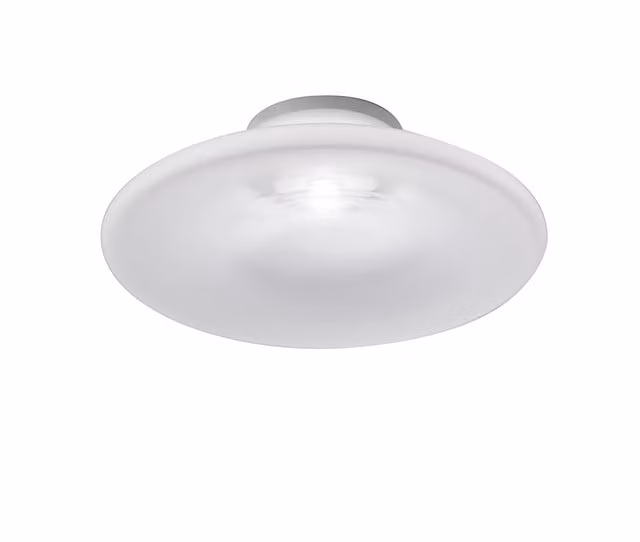 Plafoniera Vistosi Incanto bianca con LED dimmabile e vetro, luce bianca calda, forma rotonda