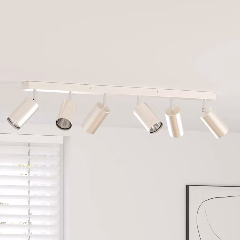 Faretto da soffitto regolabile vidaXL in metallo color argento, L 73 cm x P 6 cm x H 16 cm